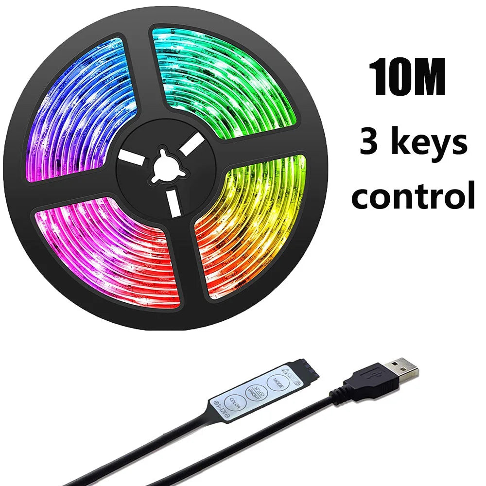 Bluetooth RGB LED Strip Light: 5M-20M, USB, Infrared Control