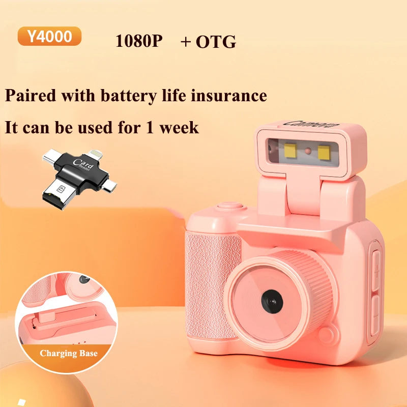 1080P HD Mini Camera - Portable, Fun Filters, 8-128GB Support